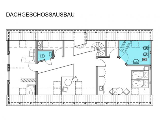 Ausbau ehemaliger Dachraum einer Scheune