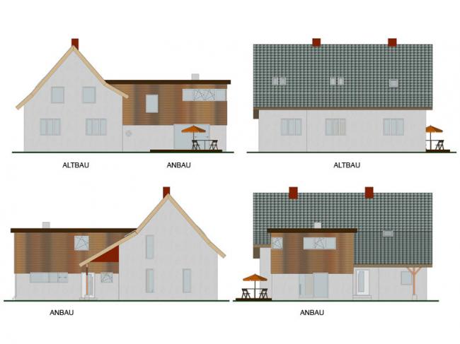 SCHAFFUNG GROSSZÜGIGE WOHNUNG DURCH ERWEITERUNG WOHNHAUS 1