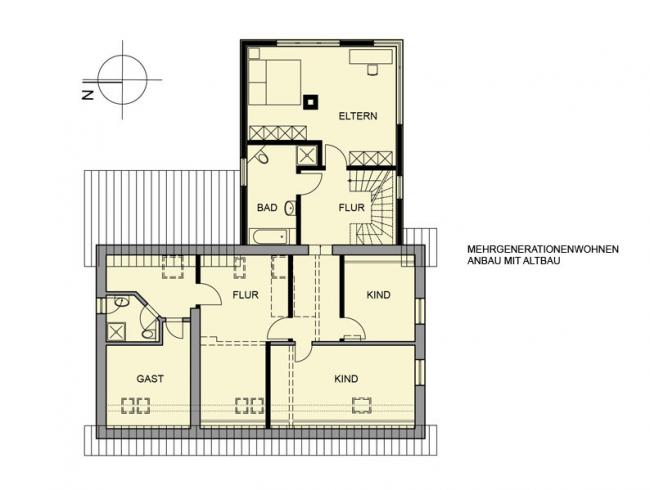 SCHAFFUNG GROSSZÜGIGE WOHNUNG DURCH ERWEITERUNG WOHNHAUS 4